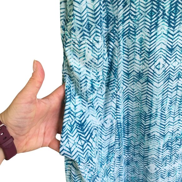 Toad&Co Sunkissed Cutout Dress Women's Size XL Lightweight V-Neck Pockets Blue - Picture 6 of 9